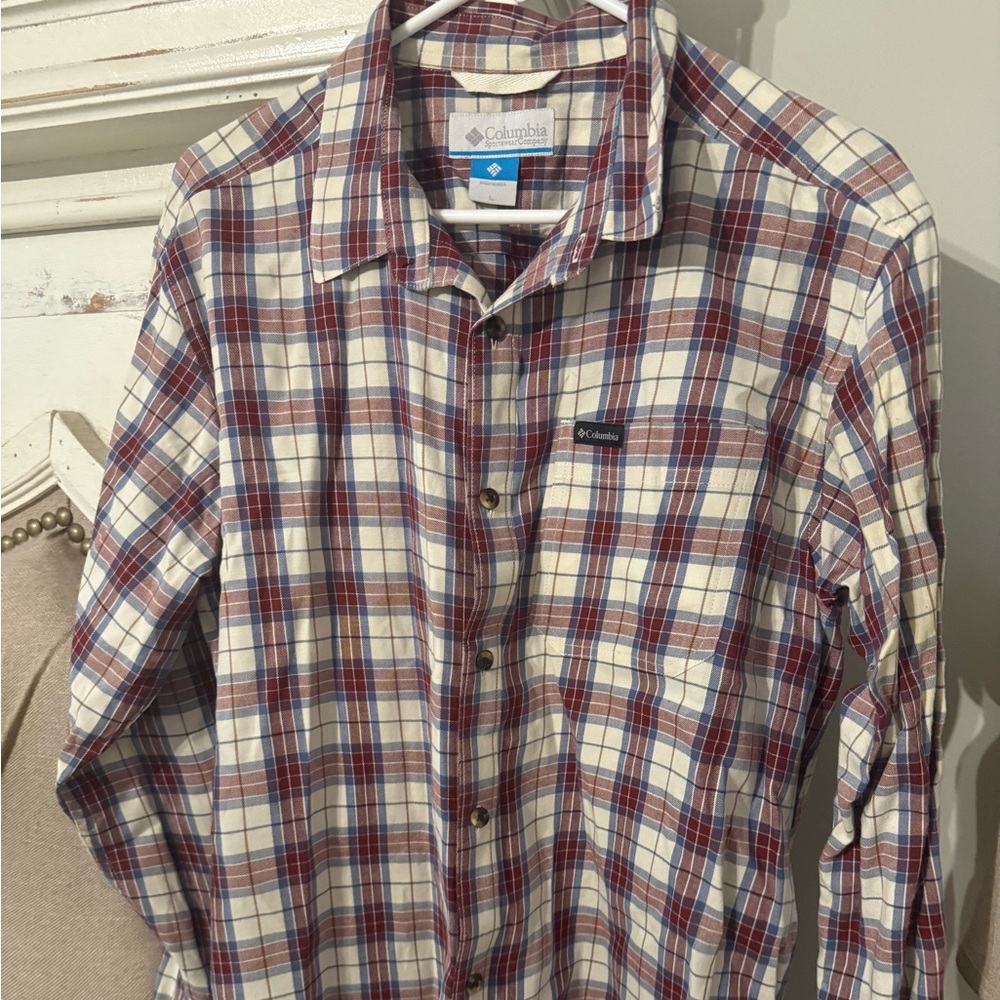 Columbia Red and Blue Plaid Shirt